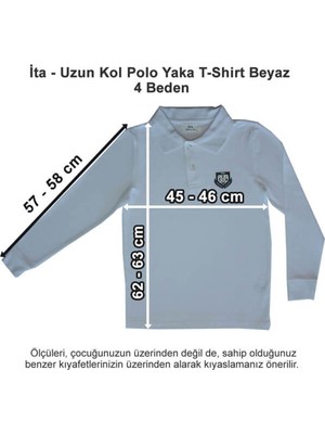 Ita Okulları Uzun Kol Polo Yaka T-Shirt Beyaz 4 Beden