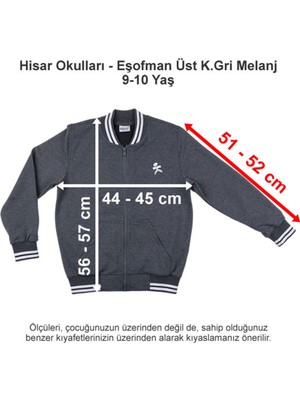 Hisar Okulları Eşofman Üst Koyu Gri Melanj 9-10 Yaş