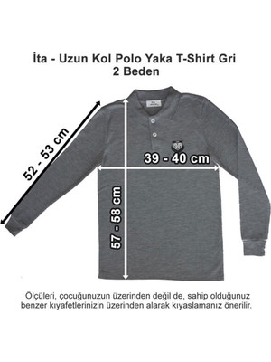 Ita Okulları Uzun Kol Polo Yaka T-Shirt Gri 2 Beden