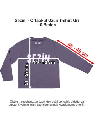 Özel Sezin Okulu Ortaokul Uzun T-Shirt Gri 10 Beden