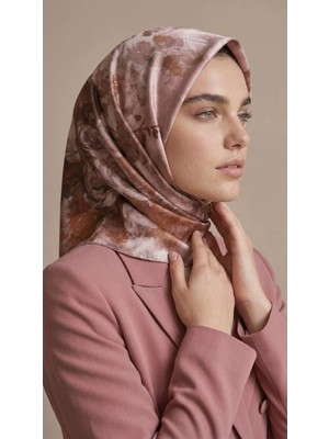 Lêvi D'or Levidor Kristal Eşarp Gül Degrade Desen Pembe