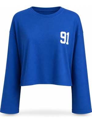 Purple By Banu Saks Rakam Baskı Detay Modal Sweatshirt