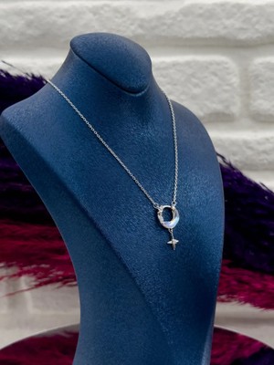 Livora Jewelry 925 Ayar Gümüş Zirkon Taşlı Kuzey Yıldızı Lüks Kadın Kolye