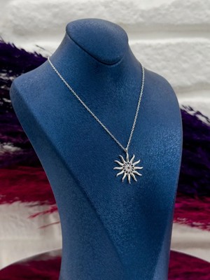 Livora Jewelry 925 Ayar Gümüş Nazar Boncuklu Güneş Lüks Kadın Kolye