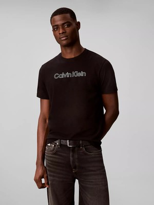 Calvin Klein Erkek Slim Fit Kısa Kollu Pamuklu Siyah T-Shirt LV04LH800G-UB1