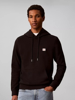Calvin Klein Erkek Normal Kalıp Fermuarlı Kapüşonlu Uzun Kollu Siyah Sweatshirt LV04RG269G-UB1