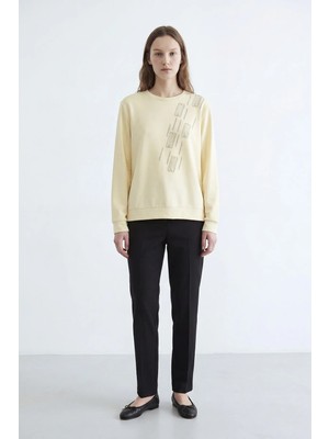 Kado Moda Basic Kristal Kumaş Taşlı Bluz Kadın