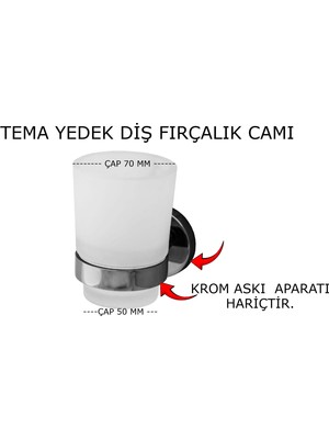 Tema Yedek Diş Fırçalık Camı (Geçme Çapı 50 Mm)