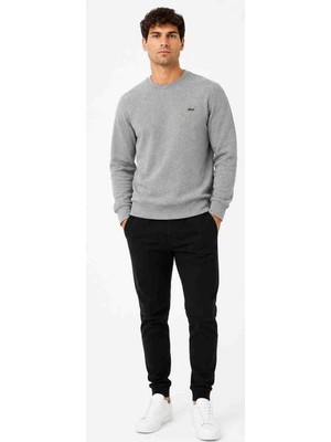 Lacoste Bisiklet Yaka Dar Kesim Gri Sweatshirt