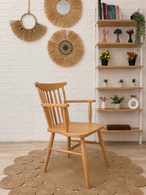Silla Kollu Yıldız Sandalye Naturel Ahşap Sandalye