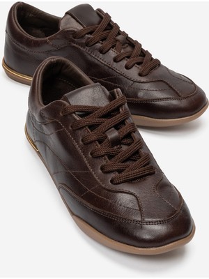 Luvi Colette Kahverengi Cilt Hakiki Deri Kadın Günlük Spor Ayakkabı
