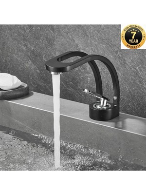 OEM Banyo Lavabo Bataryası Şelale Tasarım Yeni Mat Siyah/krom