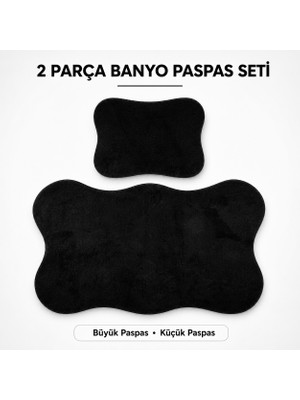 Tepehan 2’li Banyo Paspası Halısı Seti Kaymaz Tabanlı Yıkanabilir Klozet Takımı