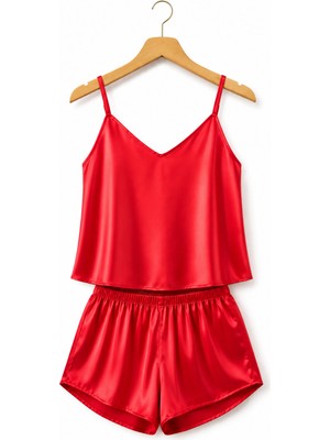 Love Secret Saten Askılı Şortlu Pijama Takımı