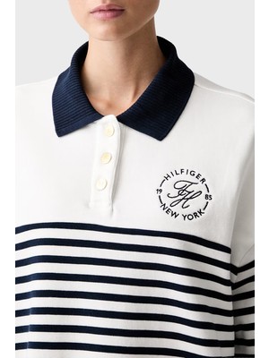 Tommy Hilfiger %100 Pamuk Logolu Relaxed Fit Sweat Kadın Sweat WW0WW50036 0fg