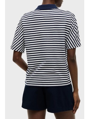 Tommy Hilfiger Logolu %100 Pamuk Regular Fit Polo Yaka T Shirt Kadın Polo Yaka T Shirt WW0WW50034 0ba