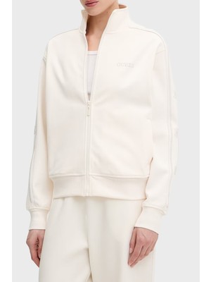 Guess Octavia  Regular Fit Dik Yaka Fermuarlı Logolu Sweat V5BQ15KCX22 Kadın Sweat V5BQ15 KCX22 G027