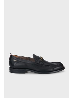 Hugo Metalik Logo Detaylı Deri Loafer Ayakkabı Erkek Ayakkabı 50568879 001
