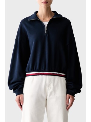 Tommy Jeans %100 Pamuk Logolu Oversize Fit Sweat Kadın Sweat DW0DW23144 C1G