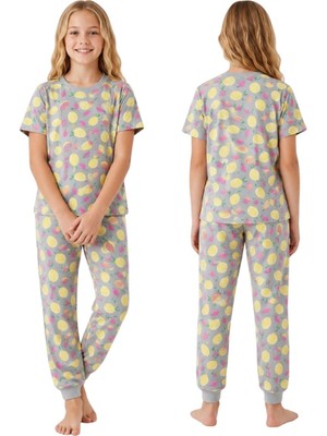 Ays Bebe Meyve Desenli Kısa Kollu Kız Çocuk Pijama Takımı