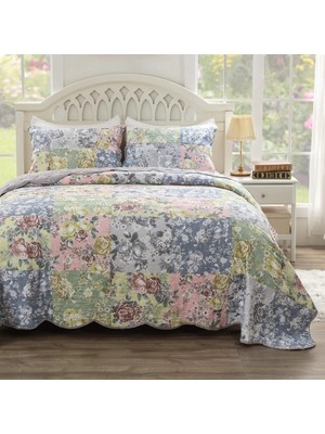 Greenland Home Emma Stil Yorgan Seti, 3 Parça Tam/kraliçe, Gri
