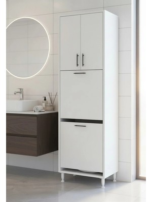 Lumea Kirli Çamaşır Sepetli Çok Amaçlı Banyo Dolabı