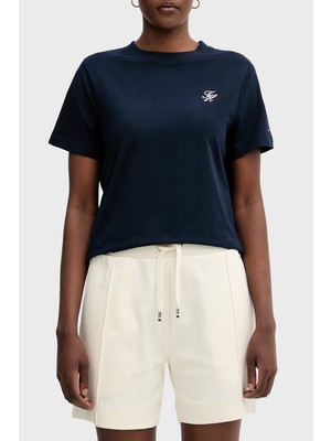 Tommy Hilfiger Logolu Regular Fit Bisiklet Yaka T Shirt Kadın T Shirt WW0WW49941 C1G