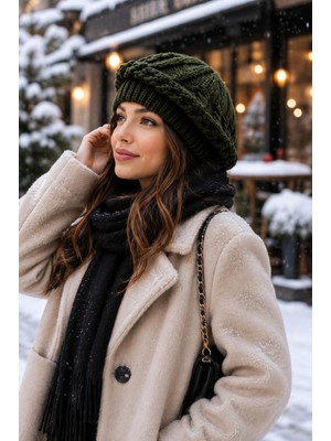 Wearflawless Kadın Triko Ressam Bere, Kışlık Örgü Yumuşak Sıcak Şık Bere, Günlük Fransız Beresi