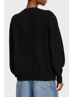 Guess Ls Cn Madeline Logo Kazak W6YR30Z0978 Kadın Kazak W6YR30 Z0978 Jblk