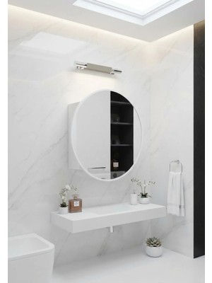 Oval Aynalı Banyo Dolabı