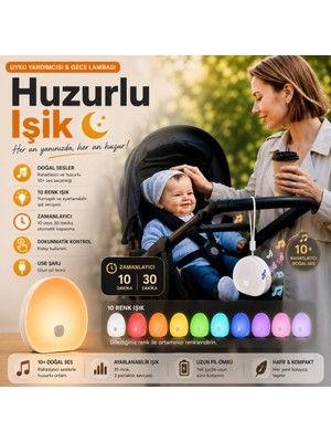 Coofbe Beyaz Gürültü Cihazı Bebek Uyku Arkadaşı Gece Lambası Kolik Sesi 10 Doğal Ses Uyku Yardımcısı