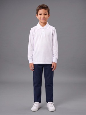 Ays Bebe Polo Yaka Çocuk Sweatshırt Unısex Uzun Kollu Okul Model