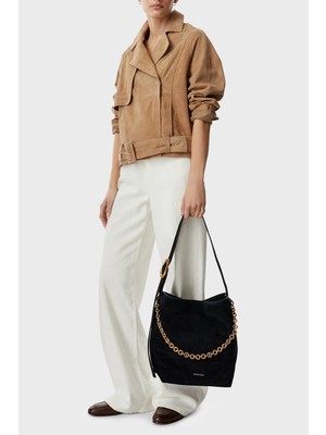 Michael Kors Zincir Detaylı Ayarlanabilir Askılı Süet Çanta 30T6AUEM8S001 Kadın Çanta 30T6AUEM8S 001