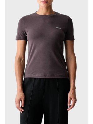 Guess Tracey Logolu Pamuklu Slim Fit Bisiklet Yaka T Shirt V6RI07J1314 Kadın T Shirt V6RI07 J1314 A154