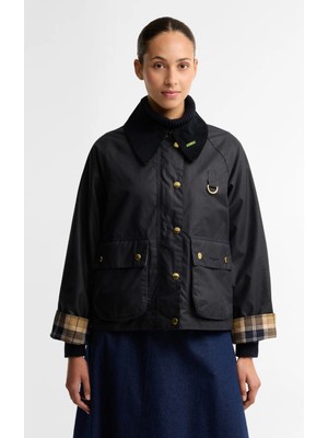 Barbour Icons Modern Spey Yağlı Ceket NY92 Navy Birchwood