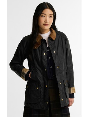 Barbour Icons Beadnell Yağlı Ceket NY92 Navy Birchwood