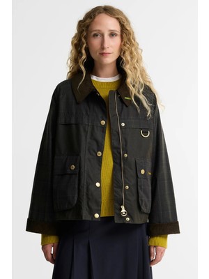 Barbour ıcons Reimagined Tartan Spey Yağlı Ceket OL71 Classic Tartan Olive