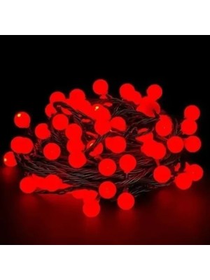 5m 28 LED Kırmızı Işık Şeffaf Kablo Fişli Eklemeli