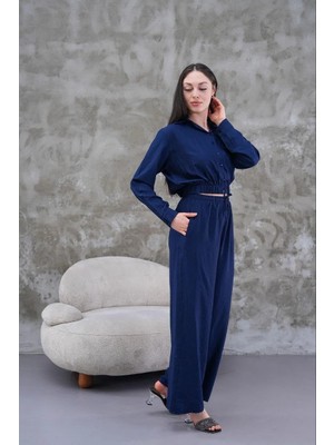 Elaxi Çilek Modal Kumaş Gömlek-Pantolon Takım