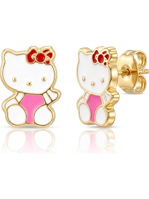 Lilarote Hello Kitty Altın Çocuk Küpe