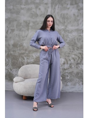 Elaxi Çilek Modal Kumaş Gömlek-Pantolon Takım