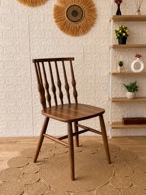 Silla Boncuk Sandalye Ceviz Ahşap Sandalye