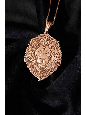 Takıdepo Aslan Başı Model Unisex Gümüş Kolye