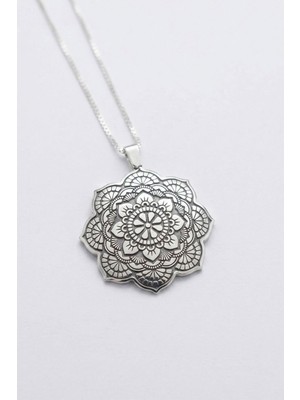 Takıdepo Özel Tasarım Mandala Motifli Gümüş Kolye