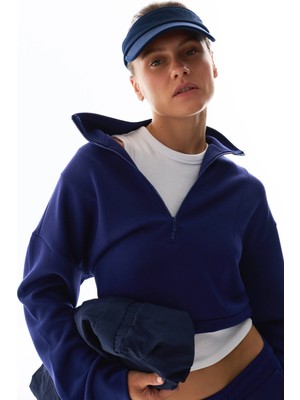 Penti Lacivert Ipeksi Dokunuş Silky Touch Yarım Fermuarlı Sweatshirt