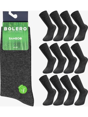 Bolero Erkek Dikişsiz 12'li Bambu Çorap Antrasit