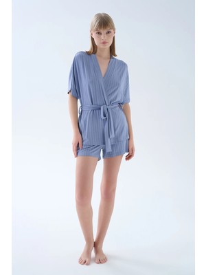 Hays Kadın Viskoz Kısa Kollu Kimono Şortlu Pijama Takım