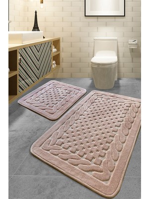 Rani Mobilya Rani Home Banyo Paspası Seti  Pudra BA-6265