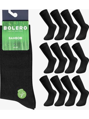 Bolero Erkek Dikişsiz 12'li Bambu Çorap Siyah