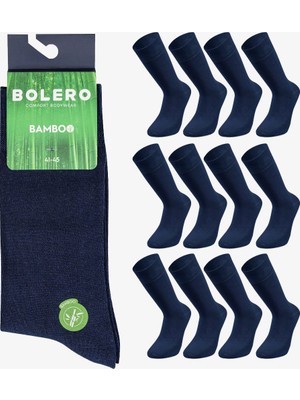 Bolero Erkek Dikişsiz 12'li Bambu Çorap Lacivert
